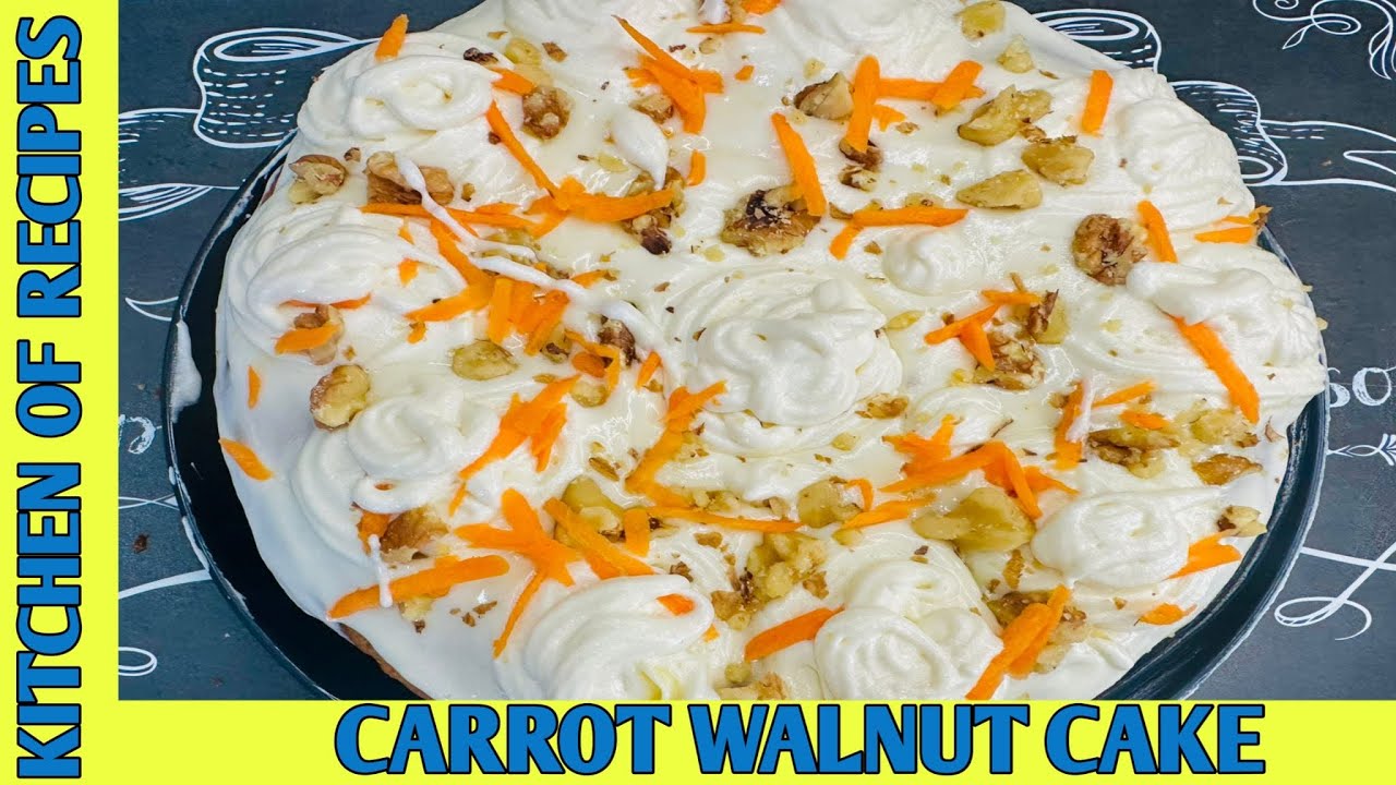 How to make CARROT WALNUT CAKE | carrot aut walnut cake kase banaye ...