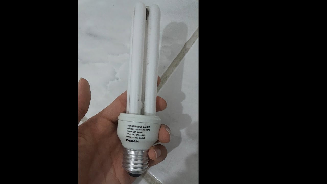 Lâmpada fluorescente compacta Osram Dulux Value de 15W raríssima com dois bulbos 