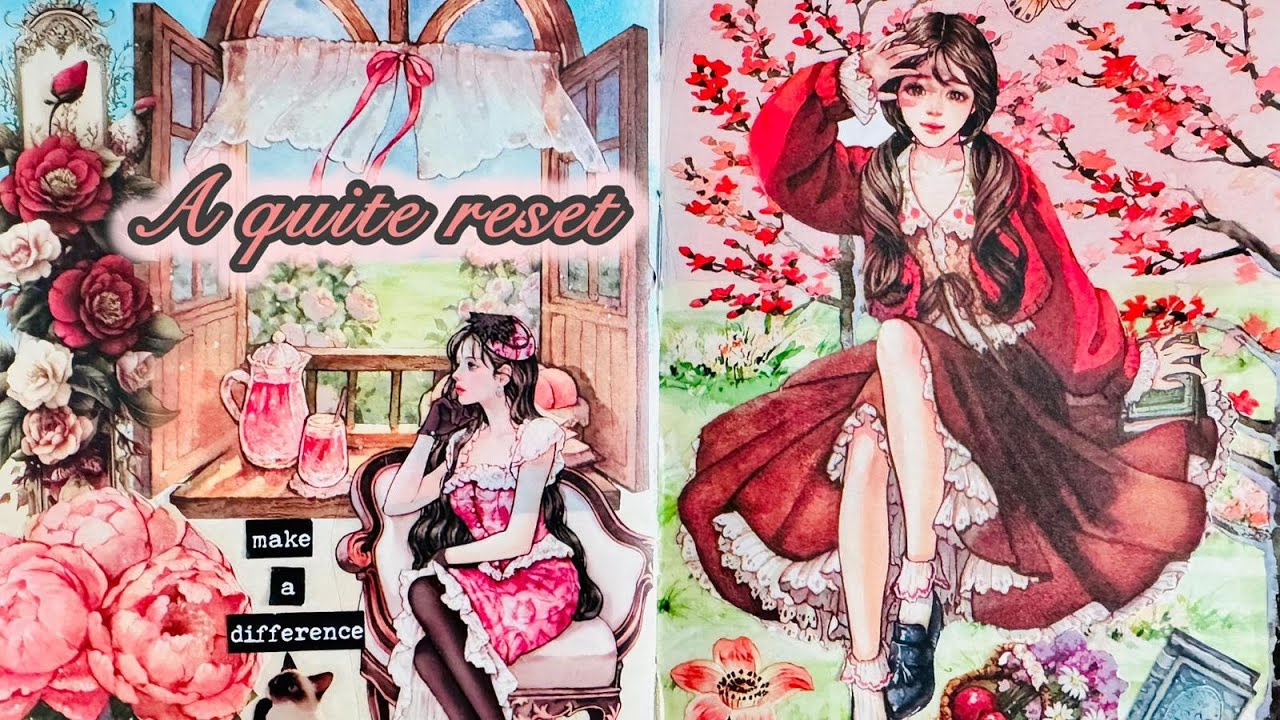 Journaling with girl in red 📓✍️🌹