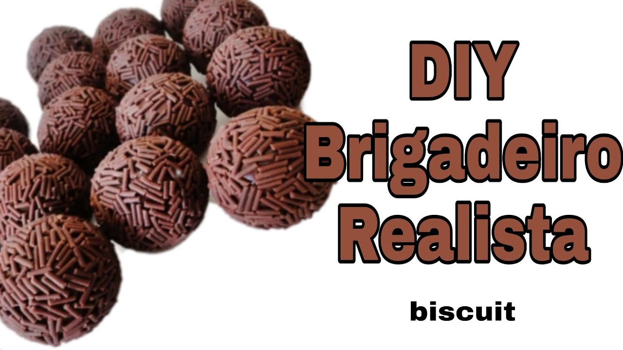 Como fazer brigadeiros realista de biscuit - DIY