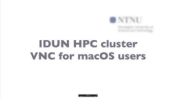 How to use VNC on IDUN HPC cluster from macOS