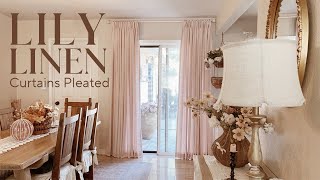 Lily Linen Drapery Pleated Pink Lemonade