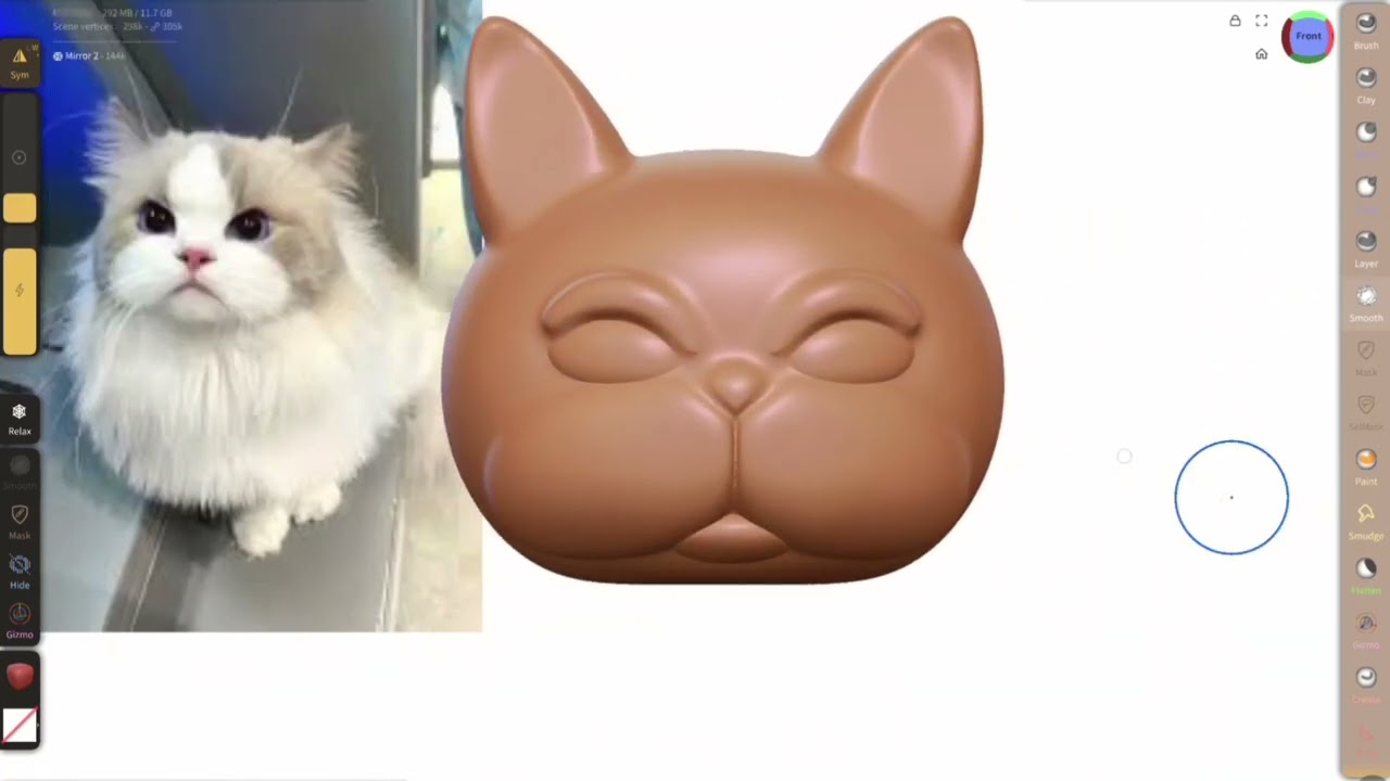 Sculpting a Cute Cat in Nomad Sculpt for 3D Printing! From Digital Clay to 3D Printed Model 😺