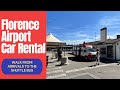 Walking from the Florence (Italy) Airport Arrivals to the Car Rental Shuttle Bus