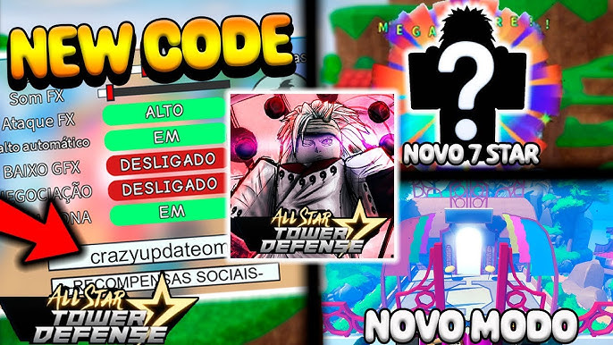 RAPIDO! NOVA BIG UPDATE SECRETA NO ALL STAR TOWER DEFENSE!! NOVOS CÓDIGOS  NOVAS RAIDS E PERSONAGENS 