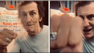 Ronnie Wood Punches the Camera in Houston on 4/28/24