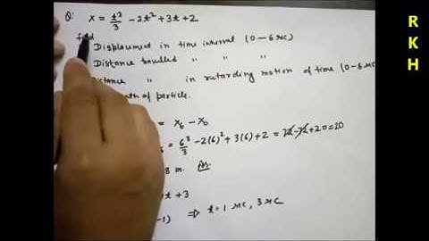 Rectilinear motion.. Calculation of distance travelled when velocity change direction