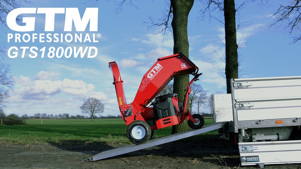 GTS1800WD Wheel driven wood chipper YouTube