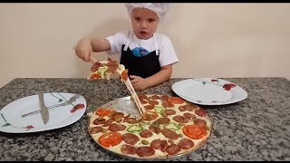 Como Fazer Pizza de Calabresa #pizza #receita #culinária
