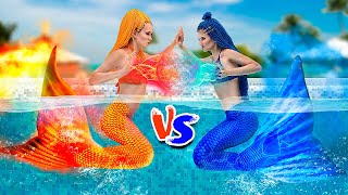Sıcak vs Soğuk Yarışması / Alevler Üzerindeki Deniz kızı vs Buz Gibi Deniz Kızı