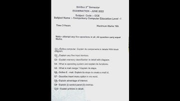 BA BSC computer compulsory exam 2nd sem (gurugram university, Mdu )