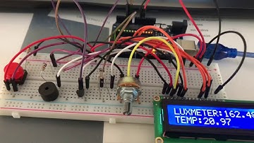 Arduino with LDR, LM35, Button and LCD (Smart Fridge)