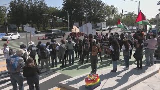 Protesters rally outside Google I/O conference