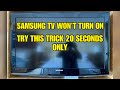 Samsung TV Won't Turn On- Simplest Trick to Fix