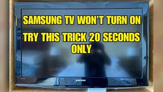 samsung tv won't turn on- simplest trick to fix