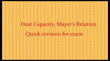 Heat capacity and Mayer
