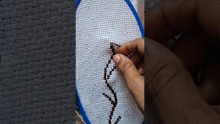 Handmade cross stitch branch making #crossstitch