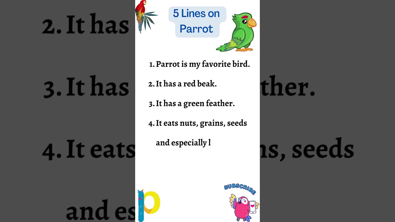 5 Lines on Parrot #5linesessay
