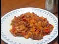 Recipe for a Mexican Dish - Enchilada Casserole Using Ground Chuck & Corn Tortillas