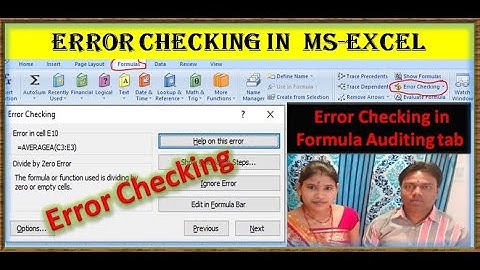 Error Checking,Error Checking in ms excel,formula Auditing, excel,how to use Error checking ,