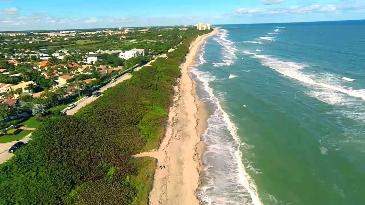Jupiter FL Beaches, Lighthouse and Inlet Aerial Movie
