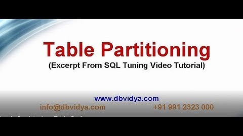 Oracle Partitioning  Table Performance