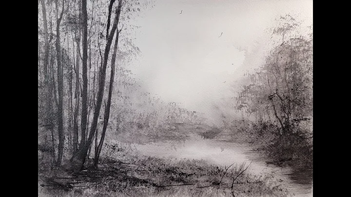 593) Watercolor  Landscape Painting Daniel Smith B...