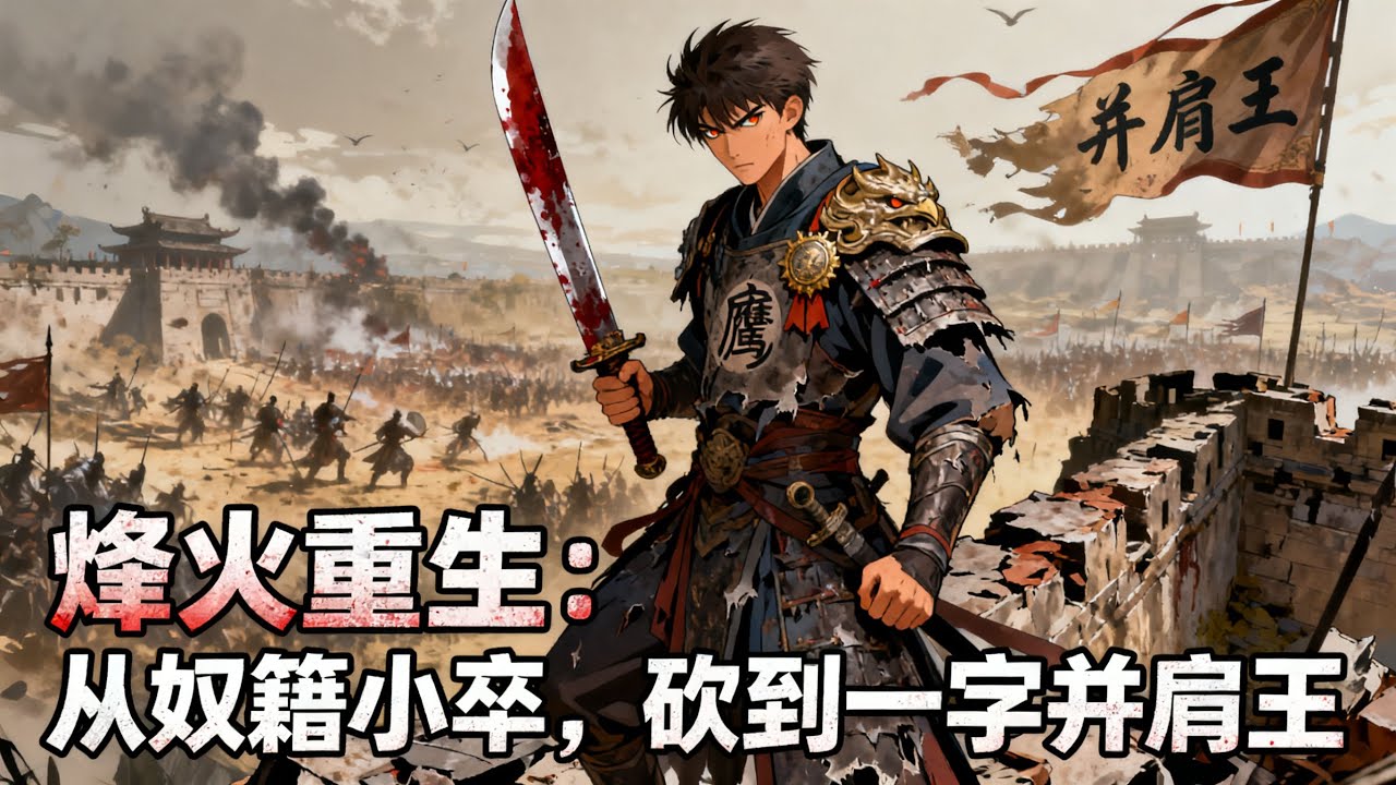 《烽火重生：從奴籍小卒，砍到一字並肩王》現代軍事高材生魂穿古代邊塞，被同袍毆打致死卻意外覺醒，憑藉現代戰術在烽火臺逆襲，從奴籍小卒一路砍翻權貴，終成一代戰神。#漫畫解說#玄幻#爽文#小說推薦#有聲書