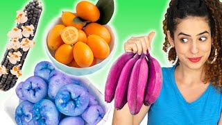 BANANA ROSA? PIPOCA PRETA? PROVANDO COMIDAS EXÓTICAS PELA PRIMEIRA VEZ | Paula Stephania