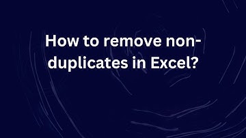 How to remove non-duplicates in Excel?