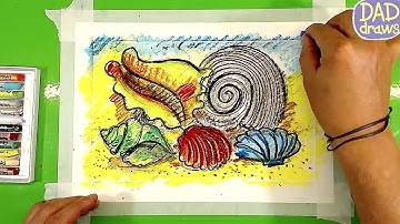 How to draw a still life / seashells
