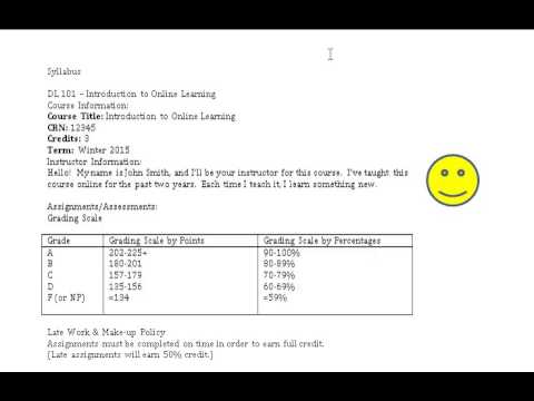 2014-06-23: Example screen reader reading Syllabus without formatting