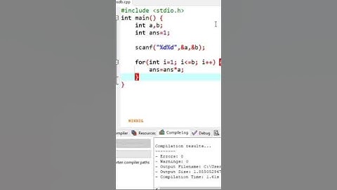 Find the Power of any Numbers in C language || #programming #shorts #coding