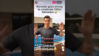 Ronaldo diving after reaching 100 million subs #shorts #cristianoronaldo