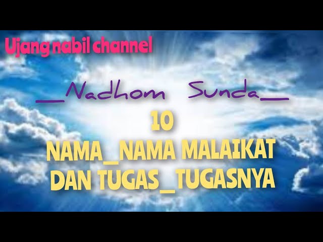 10 Nama-Nama Malaikat dan Tugasnya, Nadhom Sunda, pupujian Sunda zaman dulu, pupujian versi Sunda, class=