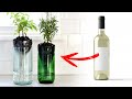 Self watering wine planter  how to cut glass bottle easily at home