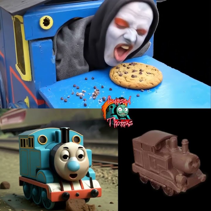 REAL CURSED THOMAS TRAIN COOKIE EATER VS CHOCOLATE TRAIN VS THOMAS TRAIN  #cursedthomas