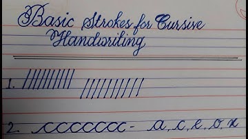 Basic Strokes for cursive handwriting | English Handwriting kayse sudhare