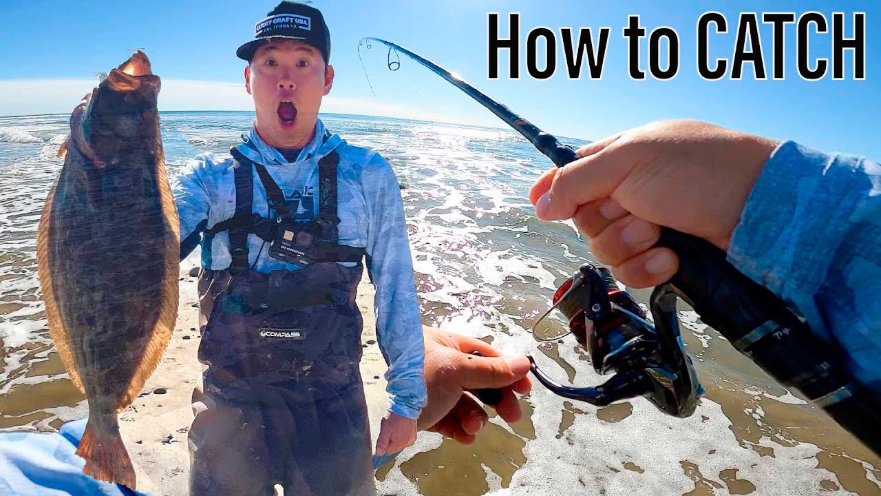 How to CATCH HALIBUT [Surf Fishing] YouTube
