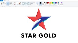 How to draw Star Gold TV Logo in Computer Using Ms Paint. screenshot 4