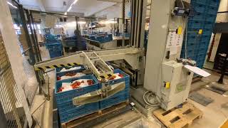Sorma destacking machine for two pallets with 60x40 cm crates