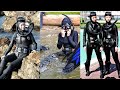 Marvelous and superior collection of latex full face gas masks and scuba diving gear dresses design