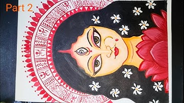 Maa Durga Oil Pastel drawing video Part 2 | Devi Durga drawing video with easy steps