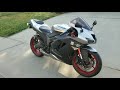 Kawasaki Ninja ZX6R Yoshimura exhaust vs. stock sound comparison.