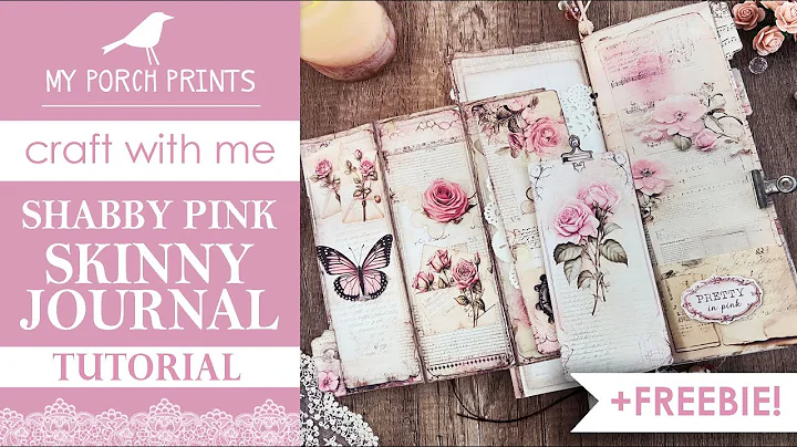 SHABBY PINK SKINNY JOURNAL TUTORIAL🌸 | Craft With Me!🤍 | My Porch Prints Junk Journal Ideas