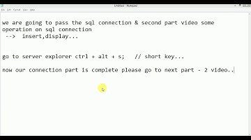 database Connection Part 1 Using C#