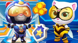 Talking Tom Hero Dash Trooper Tom vs Queen Bee Angela vs Roy Raccoon Gameplay Android ios