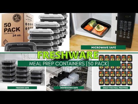  Freshware Meal Prep Containers [25 Pack] 1 Compartment Food  Storage Containers with Lids, Bento Box, BPA Free, Stackable,  Microwave/Dishwasher/Freezer Safe (28 oz): Home & Kitchen