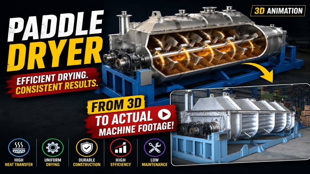 Paddle Dryer in 1 Minute — Footage + 3D – 3D animation by Prolific 3D Tech