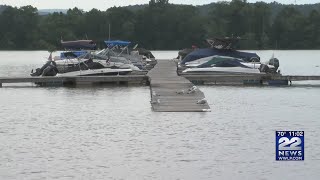 Connecticut River flood impact in Oxbow, Northampton